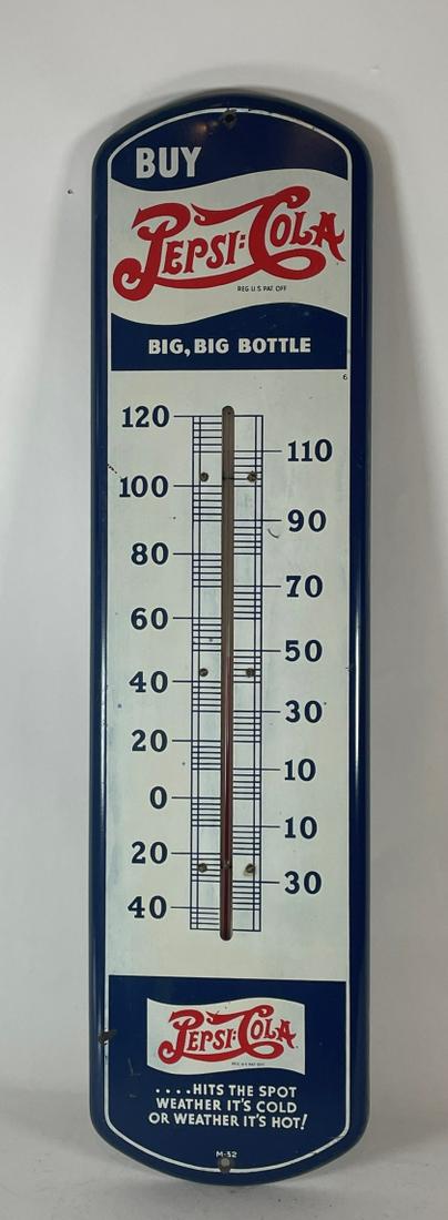 A PEPSI COLA ADVERTISING THERMOMETER 27" X 7" (1 of 5)