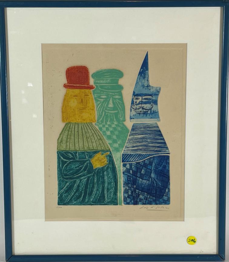 LUIGI G SOLARI ETCHING IN COLORS, 21/50. PENCIL SIGNED (1 of 4)