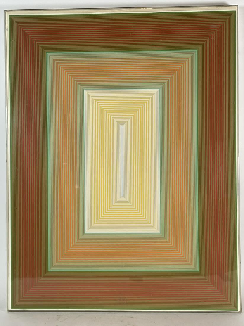 UNSIGNED OP ART PRINT VINTAGE 1960S, 20.5" X 26" IN (1 of 2)