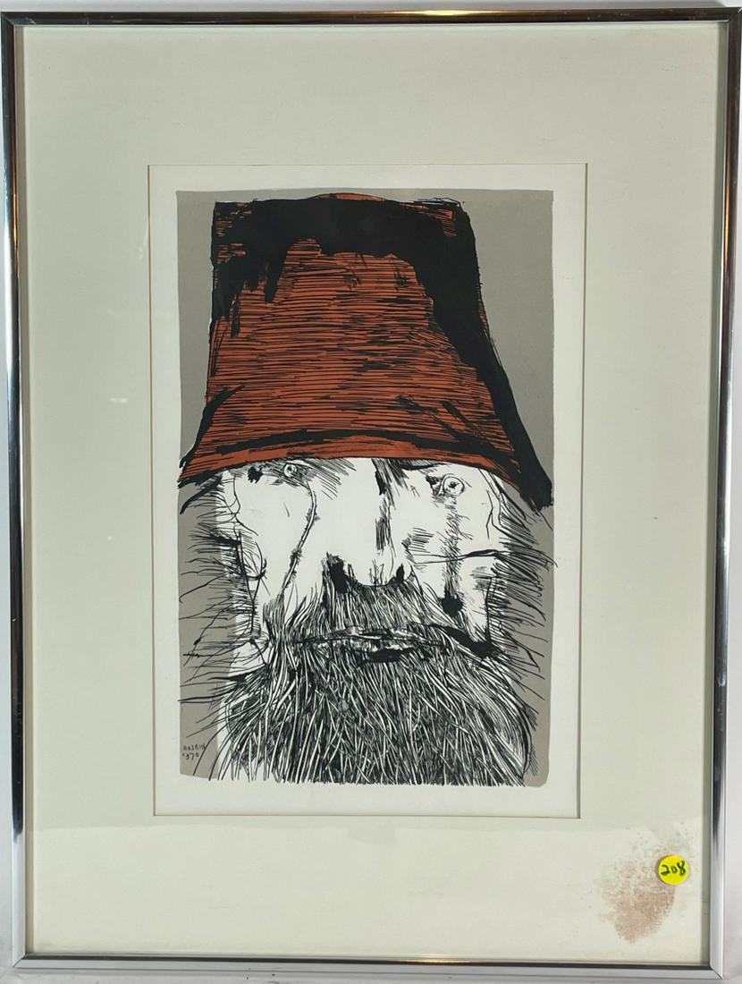 LEONARD BASKIN PRINT 1970, 16.5" X 11" SIGHT 18" X 24" (1 of 4)