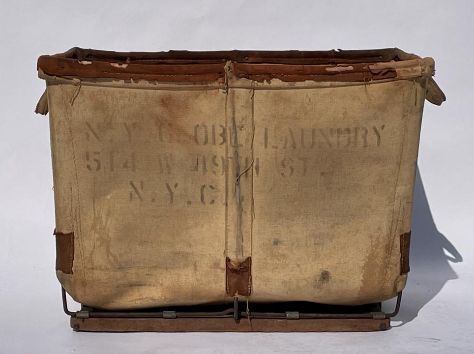 ANTIQUE NEW YORK CITY CANVAS LAUNDRY BASKET (1 of 5)