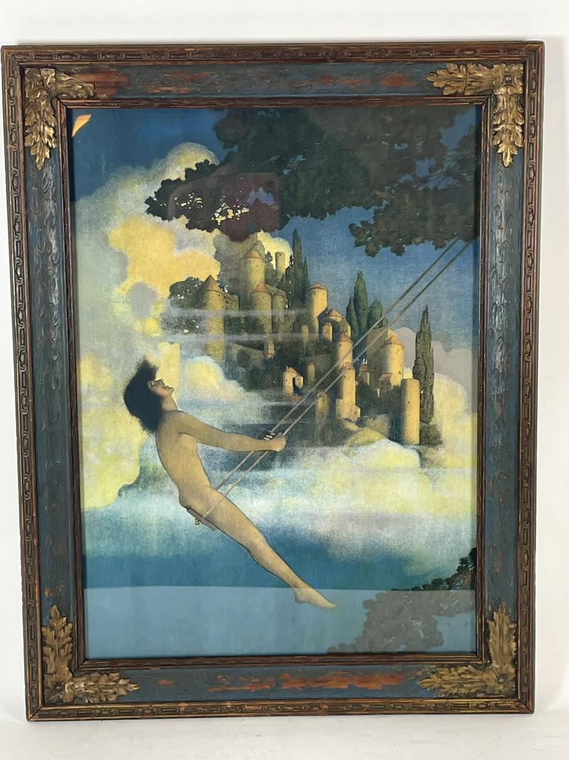 A MAXFIELD PARRISH  PRINT IN ORIGINAL FRAME 14.5" X (1 of 2)