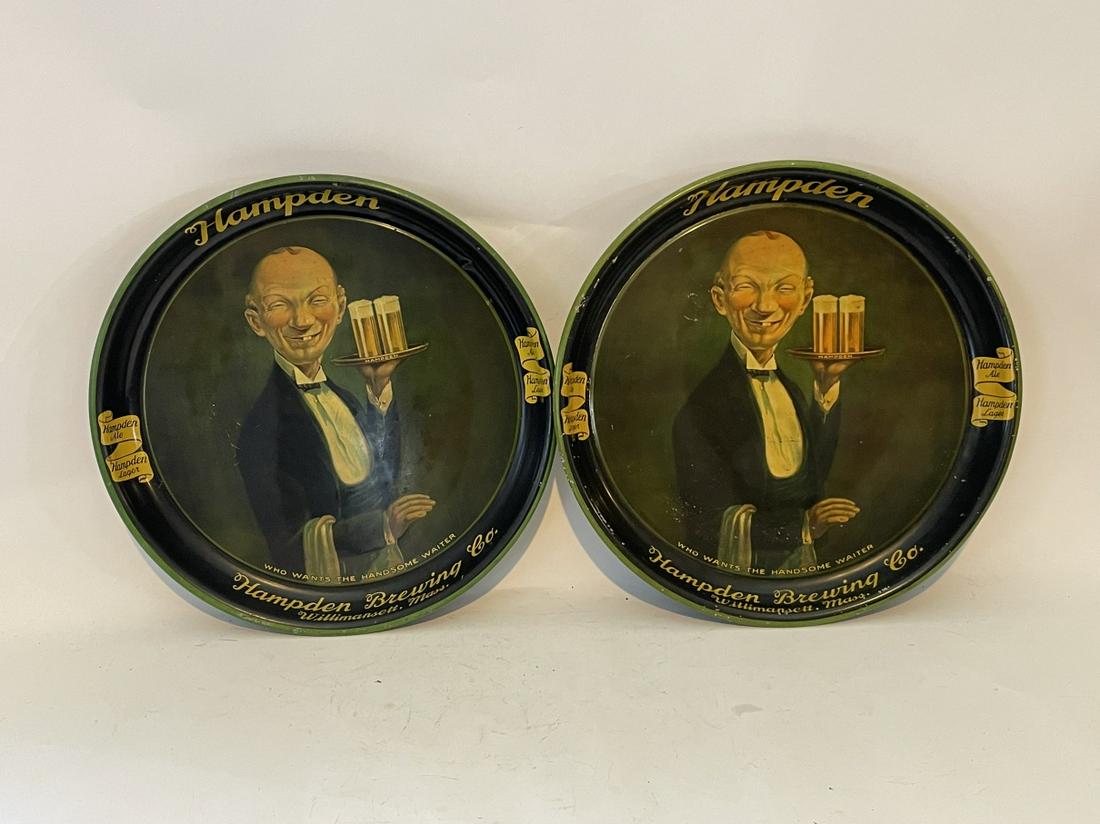 2 HAMPDEN BREWING COMPANY "HANDSOME WAITER" TRAYS 13" (1 of 4)