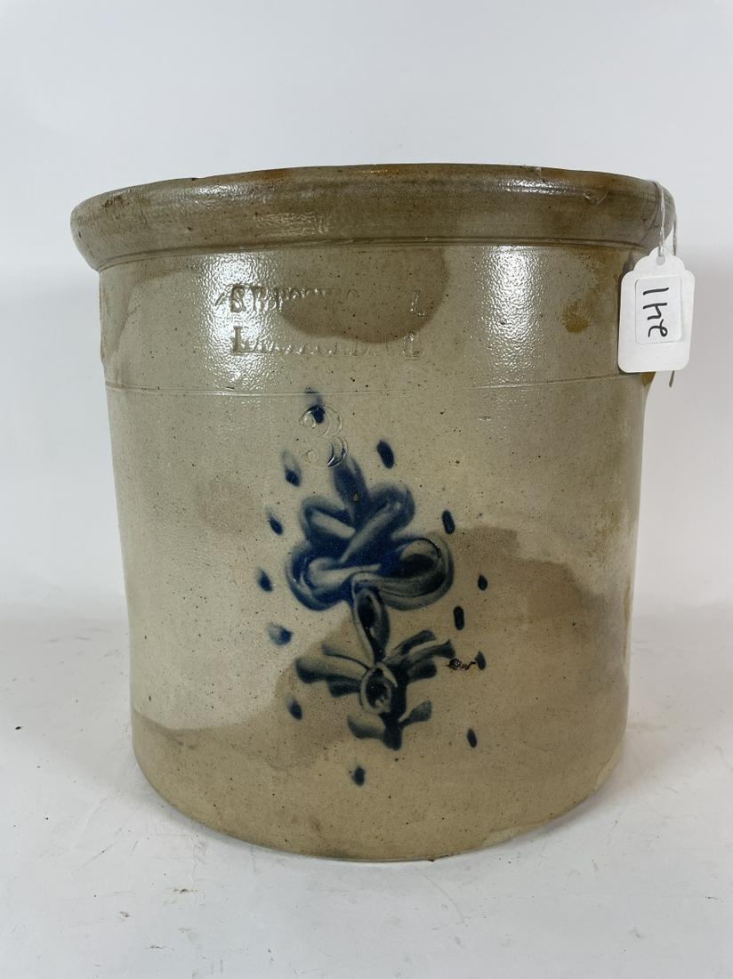 A STANLEY BOSWORTH 3 GALLON STONEWARE CROCK 10" T 12"D (1 of 7)