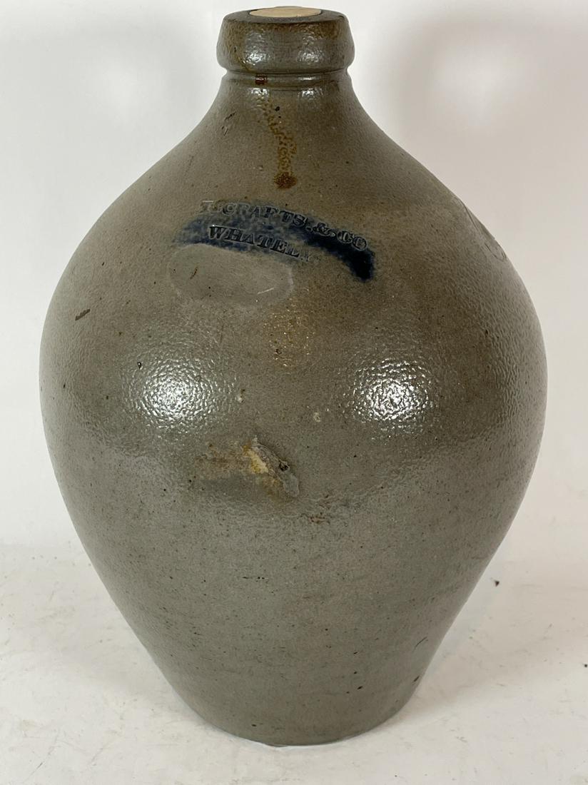 A T CRAFTS AND CO 1 GALLON STONEWARE JUG. 11" X 7" (1 of 3)