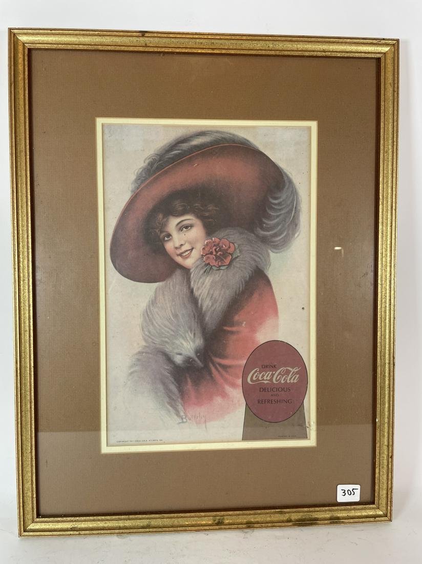 FRAMED 1911 COCA COLA ADVERTISEMENT . 8.5" X 13.5" (1 of 6)