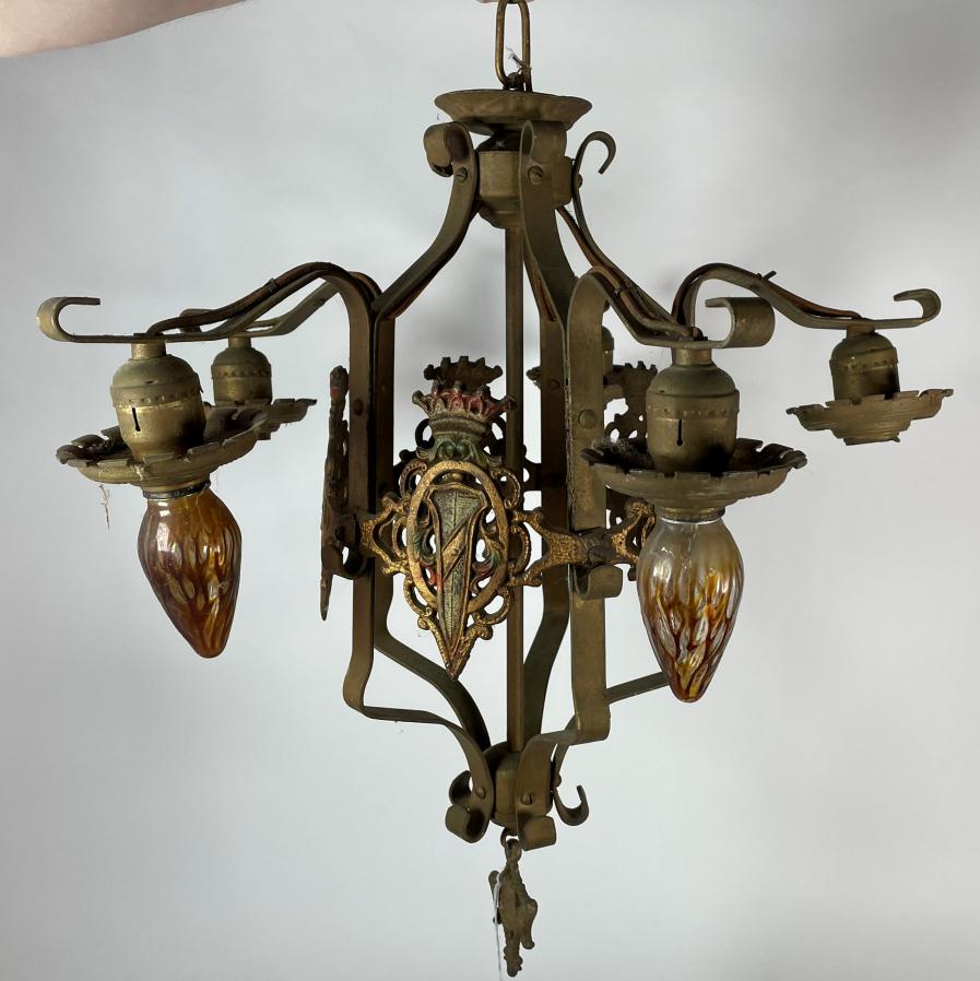 ANTIQUE ART DECO CHANDELIER (1 of 6)