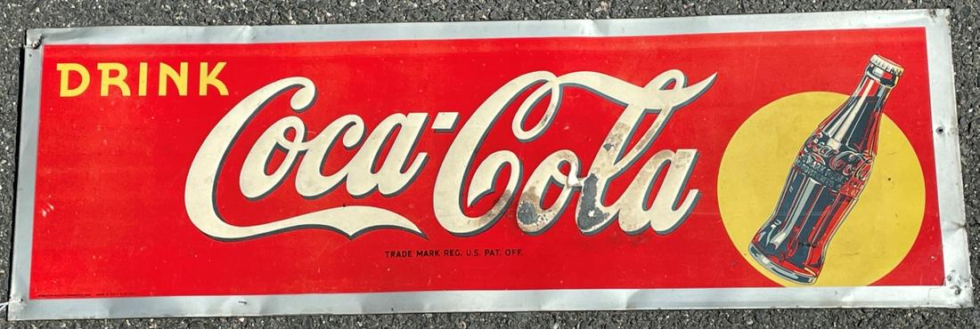 A VINTAGE COCA COLA SIGN 11" X 35" (1 of 7)