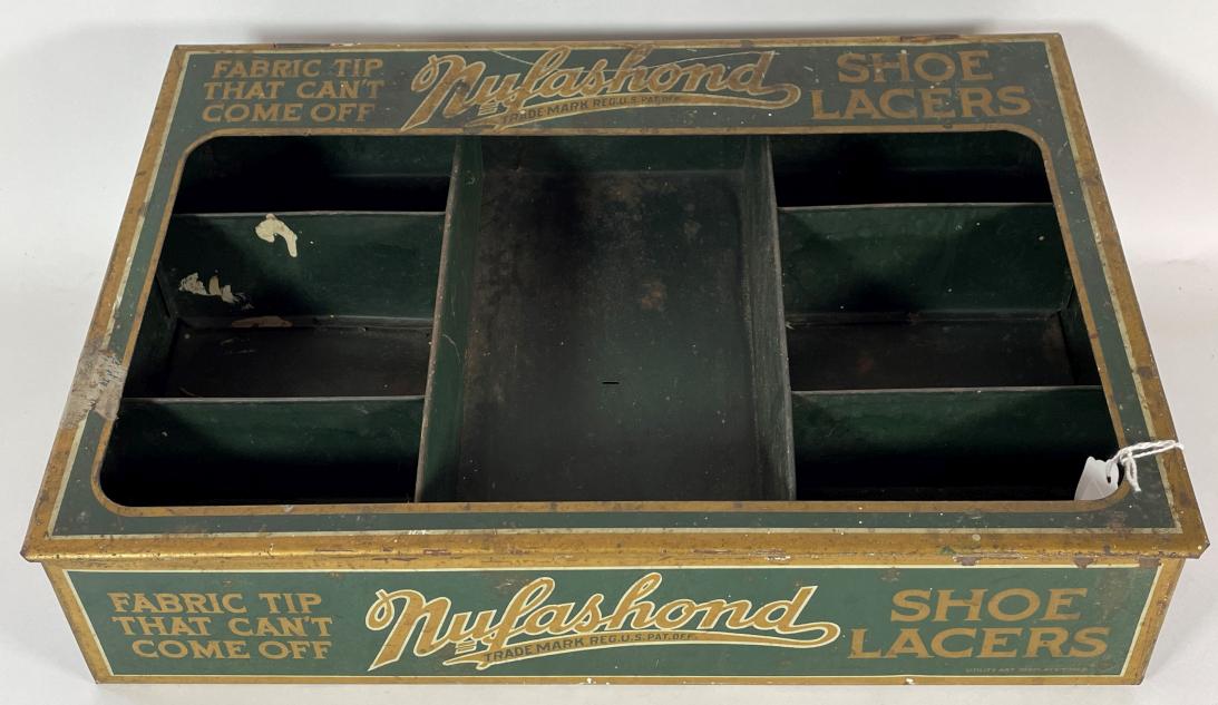 METAL NYLASHOND SHOELACES GLASS FRONT STORE DISPLAY 16" (1 of 6)