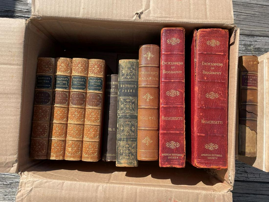 EARLY LEATHERBOUND HISTORY   BOOKS (1 of 3)