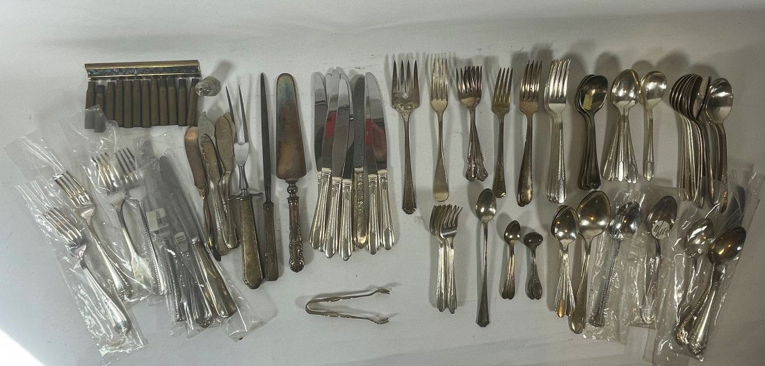 LARGE LOT OF SILVER PLATE FLATWARE (1 of 3)