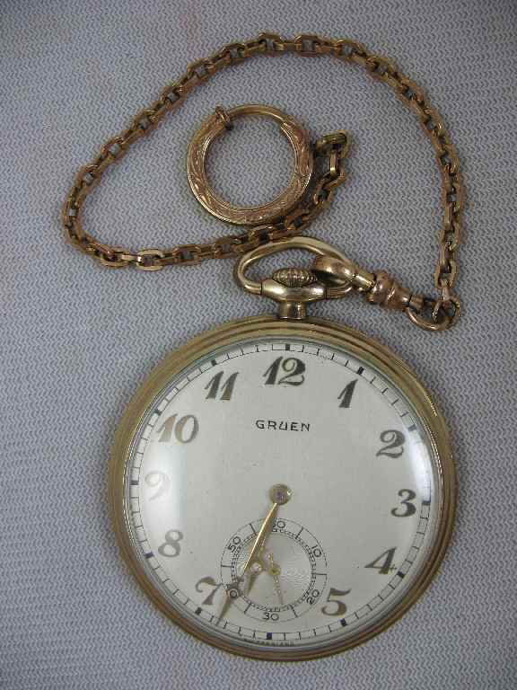 GRUEN 10K GF 17 JEWEL ULTRA THIN POCKETWAT: GRUEN 10K GF 17 JEWEL ULTRA THIN POCKETWATCH