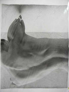 PLATINUM EMULTION PRINT BY MICHAL MACKU OF NUD: PLATINUM EMULTION PRINT BY MICHAL MACKU OF NUDE MALE PENCIL SIGNED