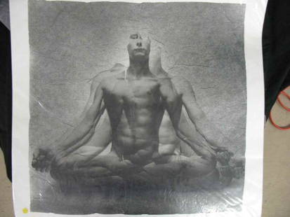 PLATINUM EMULTION PRINT BY MICHAL MACKU OF NUD: PLATINUM EMULTION PRINT BY MICHAL MACKU OF NUDE MALE PENCIL SIGNED