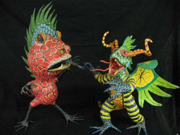 2 MEXICAN PAPIER MACHE MONSTERS: 2 MEXICAN PAPIER MACHE MONSTERS
