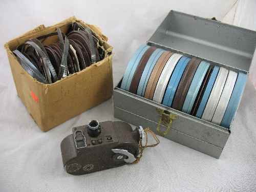 35MM FILMS, CAMERA, AND PROJECTOR. CAMERA IS FI: 35MM FILMS, CAMERA, AND PROJECTOR. CAMERA IS FILMO COMPANION, PROJECTOR IS REVERE EIGHT