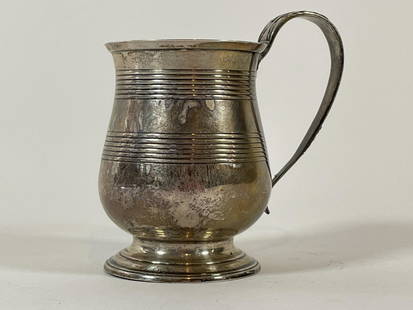 A Hester Bateman 1783 Sterling Silver Tankard, London: A 1783 LONDON Hester Bateman STERLING SILVER TANKARD WEIGHS 4.41 TROY OZ. 4” tall. 4” handle to rim.