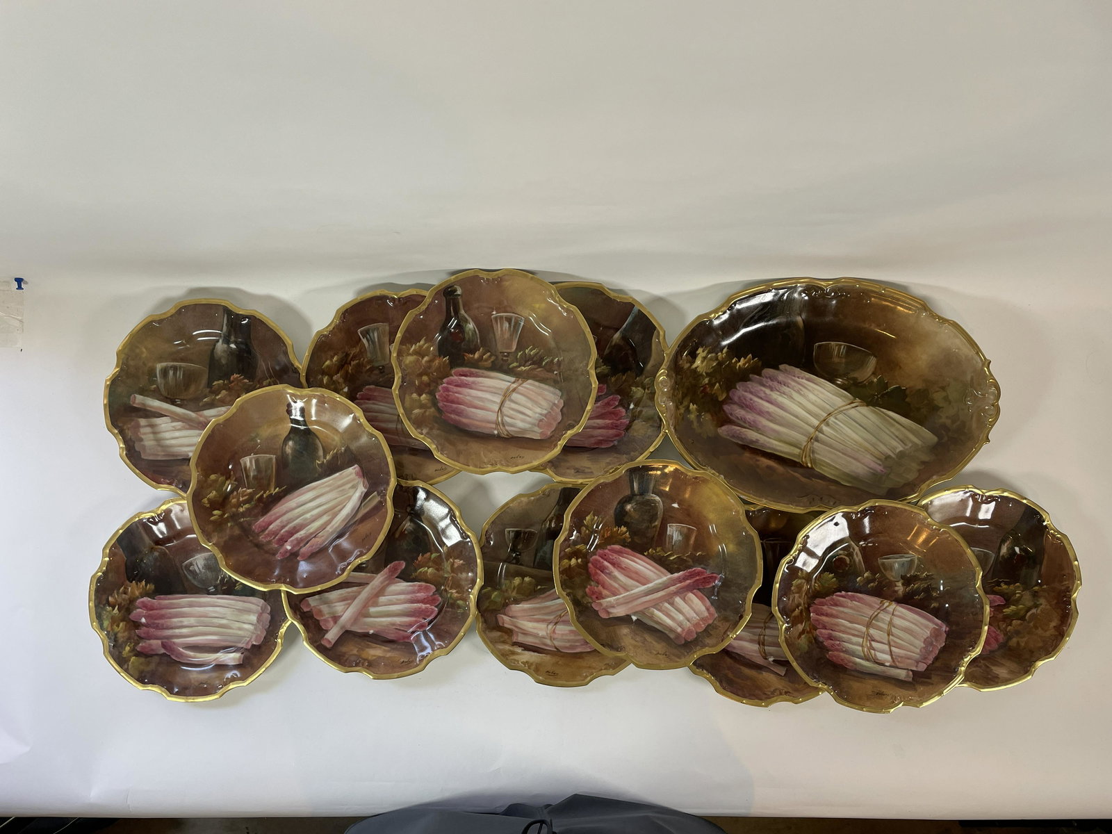 A HANDPAINTED VICTORIAN LIMOGES 13 PIECE PORCELAIN (1 of 10)