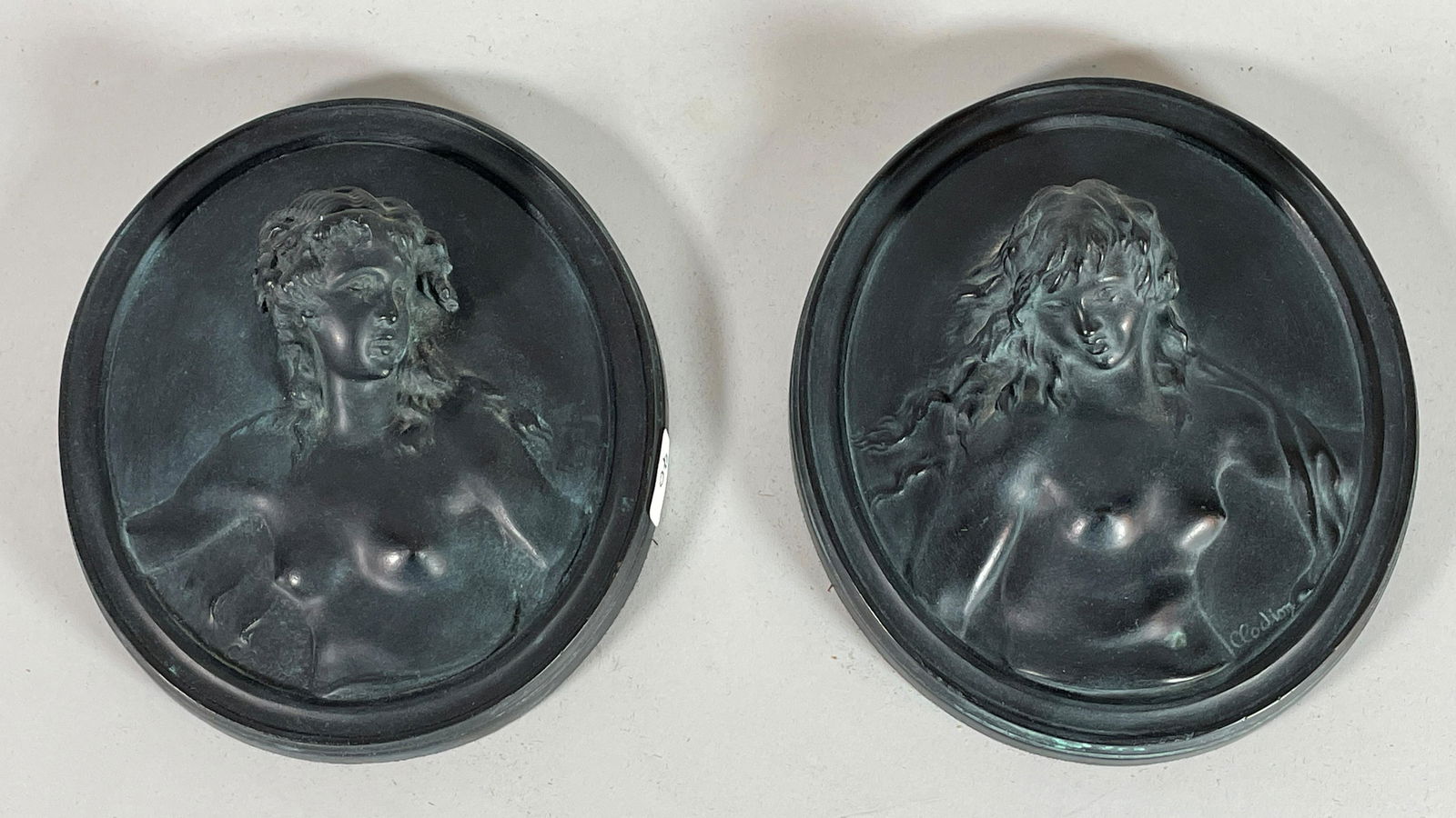 PAIR OF NEOCLASSICAL WALL PLAQUES 7.5" X 6.5" (1 of 5)