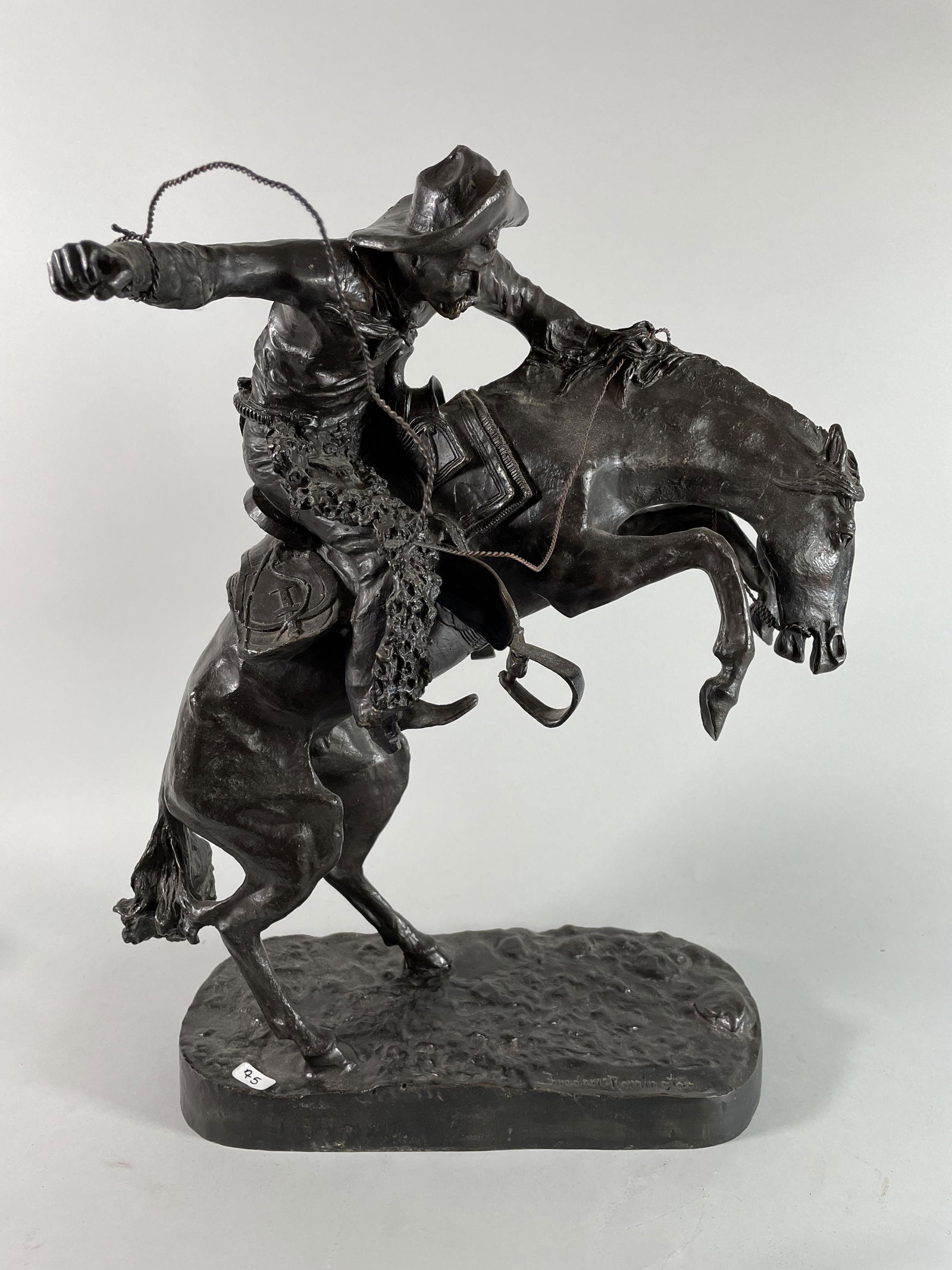LARGE FREDERIC REMINGTON BRONZE "BRONCO BUSTER" (1 of 7)