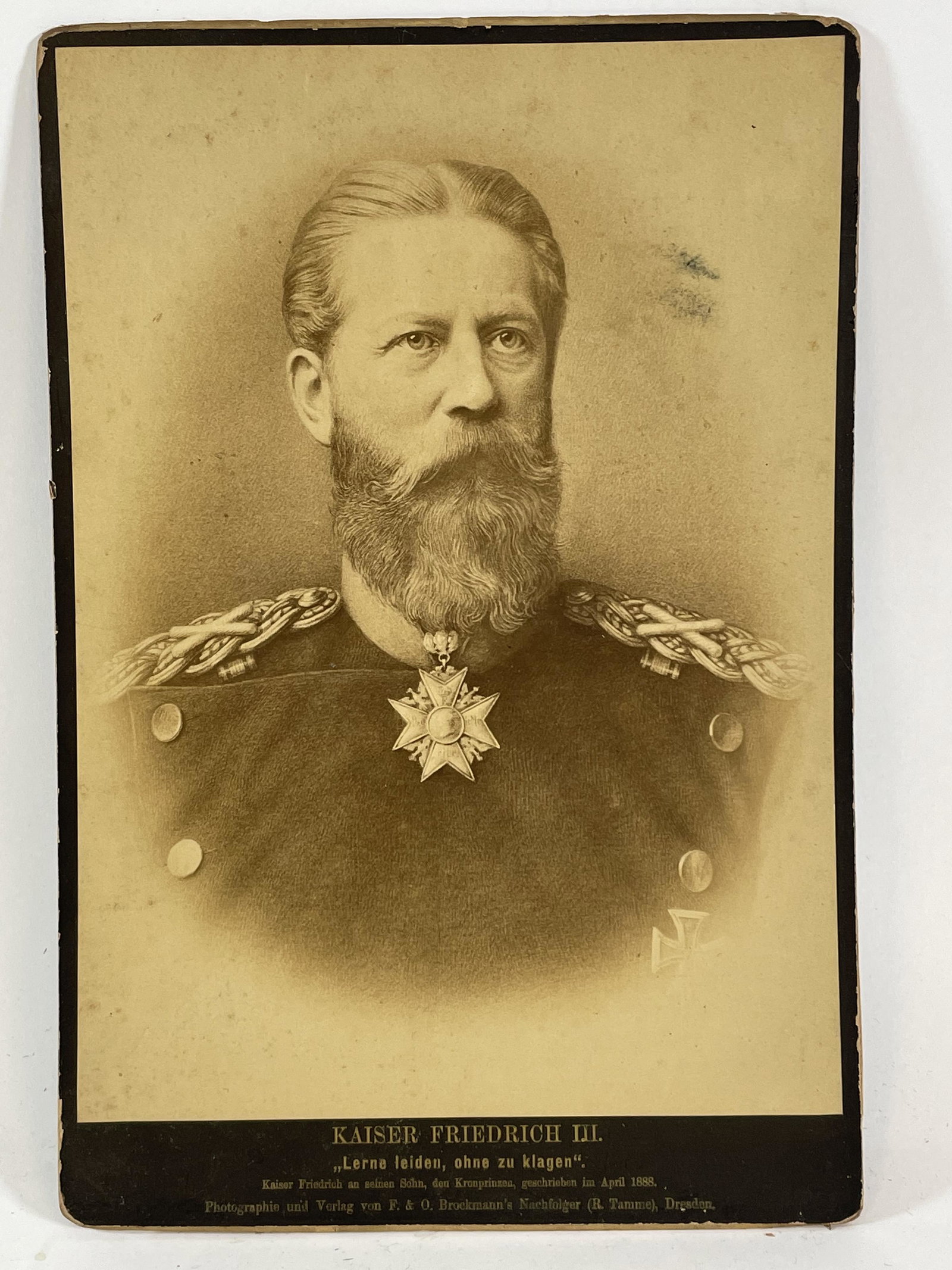 A LARGE CABINET CARD OF KAISER FRIEDRICH III 1888 12.5" (1 of 3)