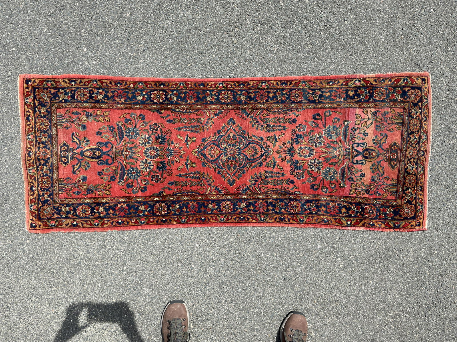 ANTIQUE PERSIAN RUG 65.5" X 26": ANTIQUE PERSIAN RUG 65.5" X 26"