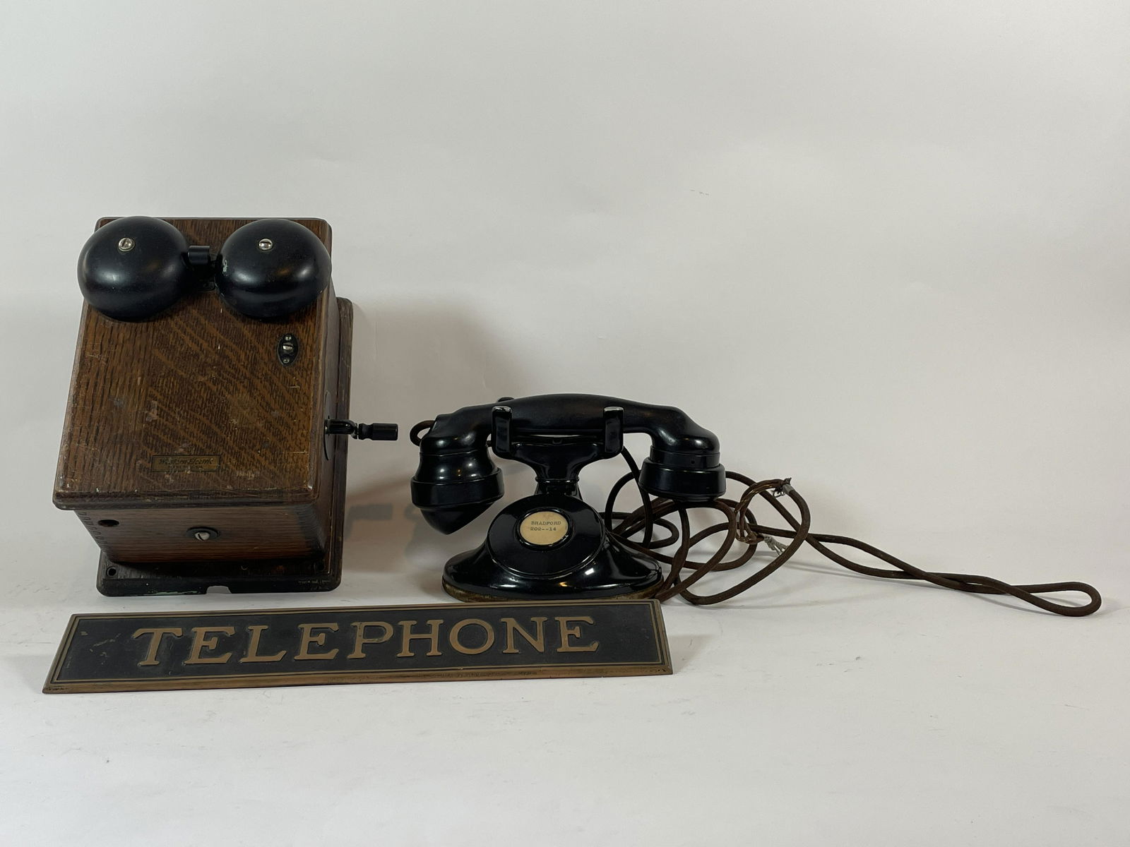 ART DECO TELEPHONE, TELEPHONE BOOTH PLAQUE, 13" AND (1 of 8)