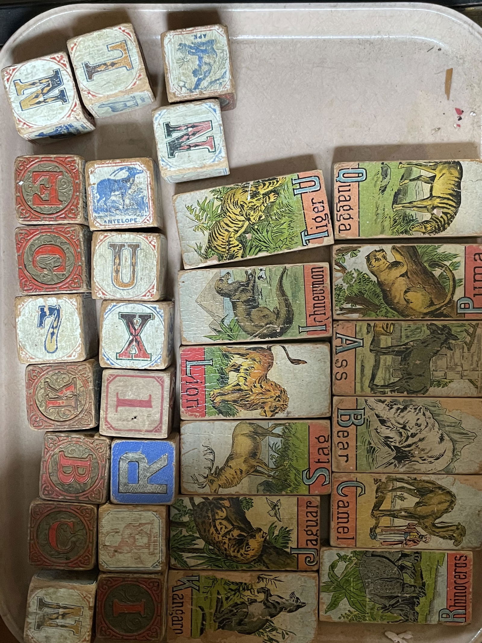 LATE 19TH CENTURY WOODEN ALPHABET BLOCKS (1 of 3)