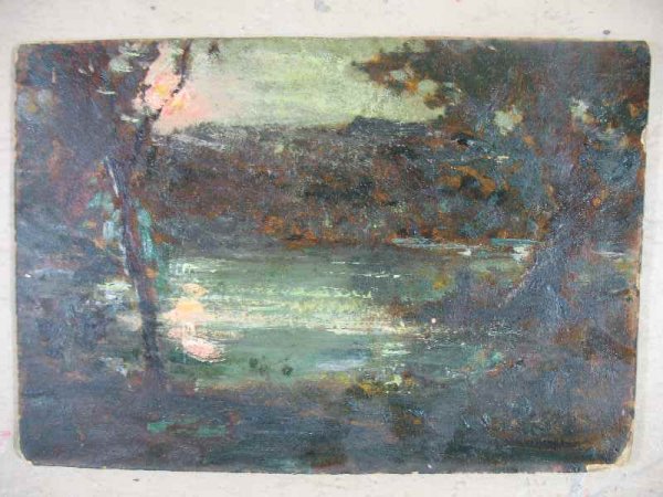 OIL PAINTING BY THERESA BERNSTEIN; "FOLLY COVE": OIL ON BOARD " FOLLY COVE AT DUSK" BY THERESA BERNSTEIN 10"X8" Theresa Ferber BERNSTEIN (1890-2002) Theresa F. MEYEROWITZ Biography Birth place: Phila., PA Death place: New York, NY Addresses: NYC; Ea