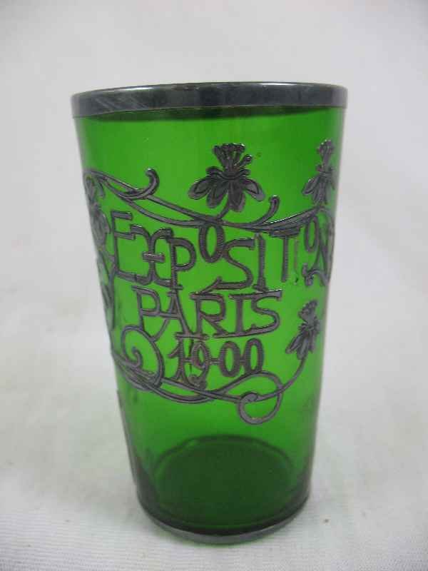 1900 PARIS EXPOSITION SILVER OVERLAY SOUVENIR C: 1900 PARIS EXPOSITION SILVER OVERLAY SOUVENIR CUP