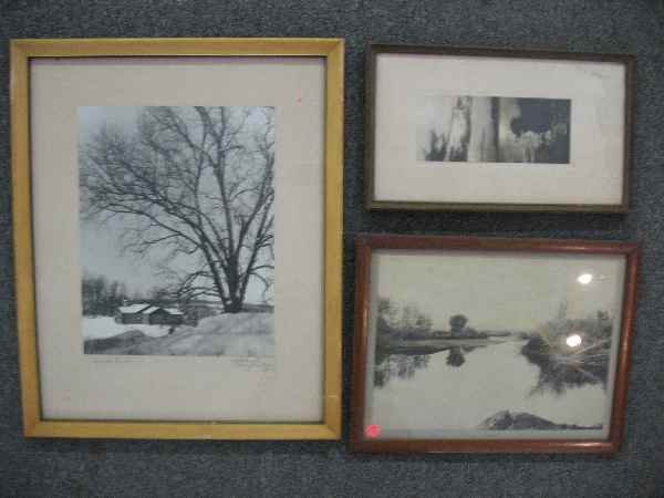 3 SIGNED PHOTOGRAPHS, "BUENA VISTA" BY CARLT: 3 SIGNED PHOTOGRAPHS, "BUENA VISTA" BY CARLTON WATKINS, "TWO SENTINELS" BY FRITZ RADOWSKI, AND "MOONLIGHT" BY LAMSON