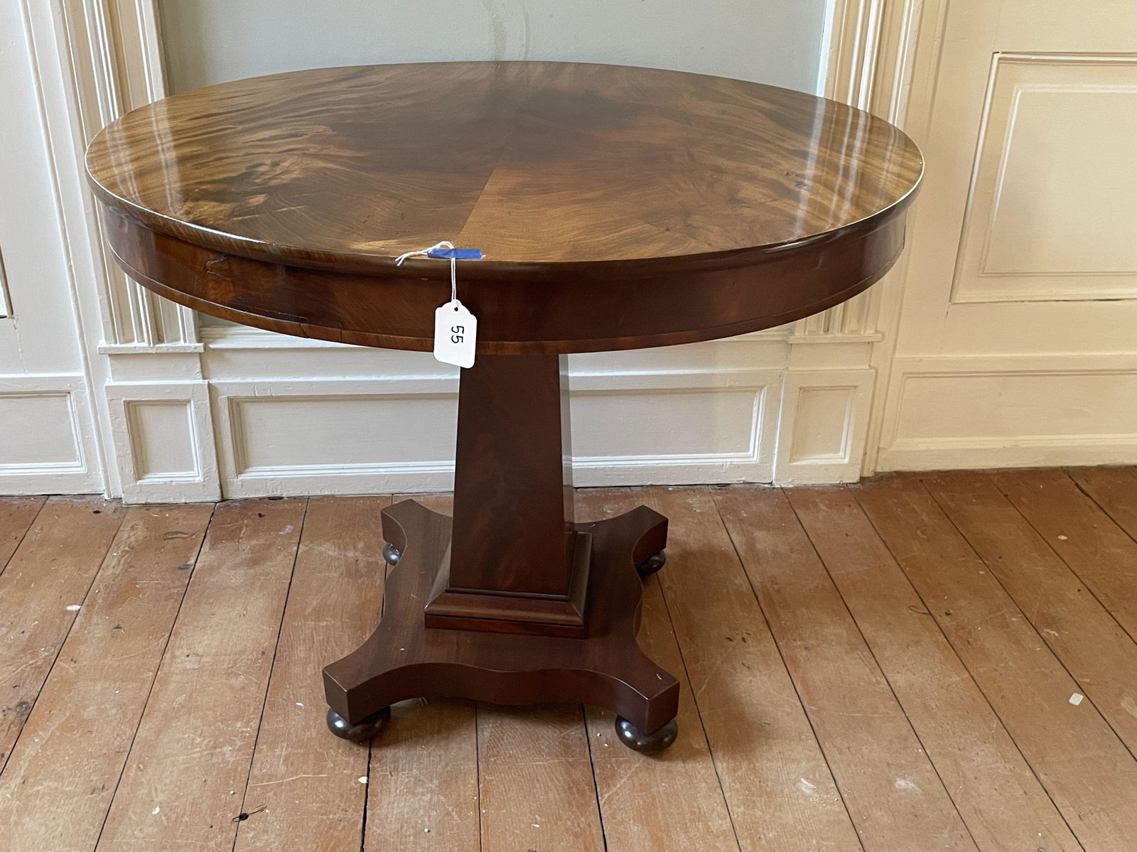 A CIRCULAR EMPIRE CARD TABLE, 36" D X 28" T. PROPERTY (1 of 10)