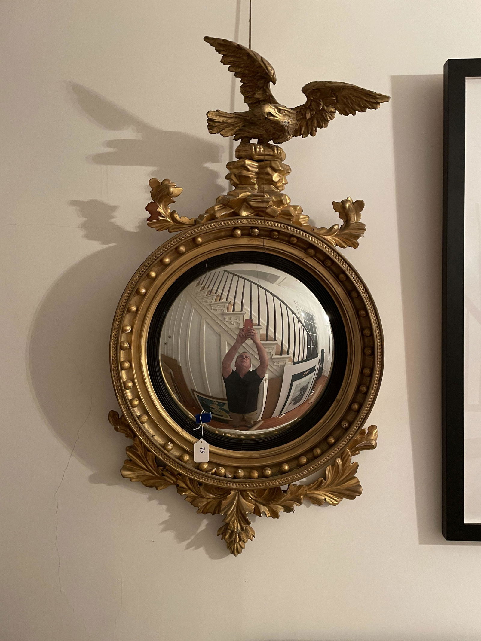 CHIP CARVED GIRANDOLE MIRROR, 28" X 8" X 45". PROPERTY (1 of 5)