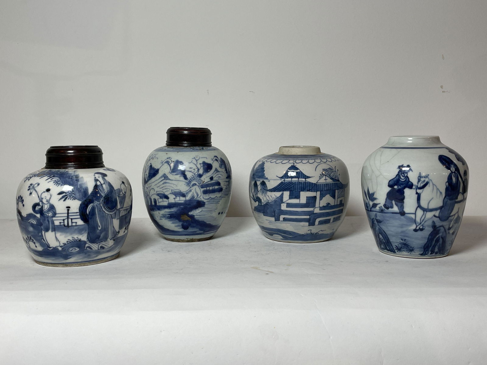 4 CANTON GINGER JARS. 5.75" AND SMALLER. PROPERTY OF A (1 of 9)