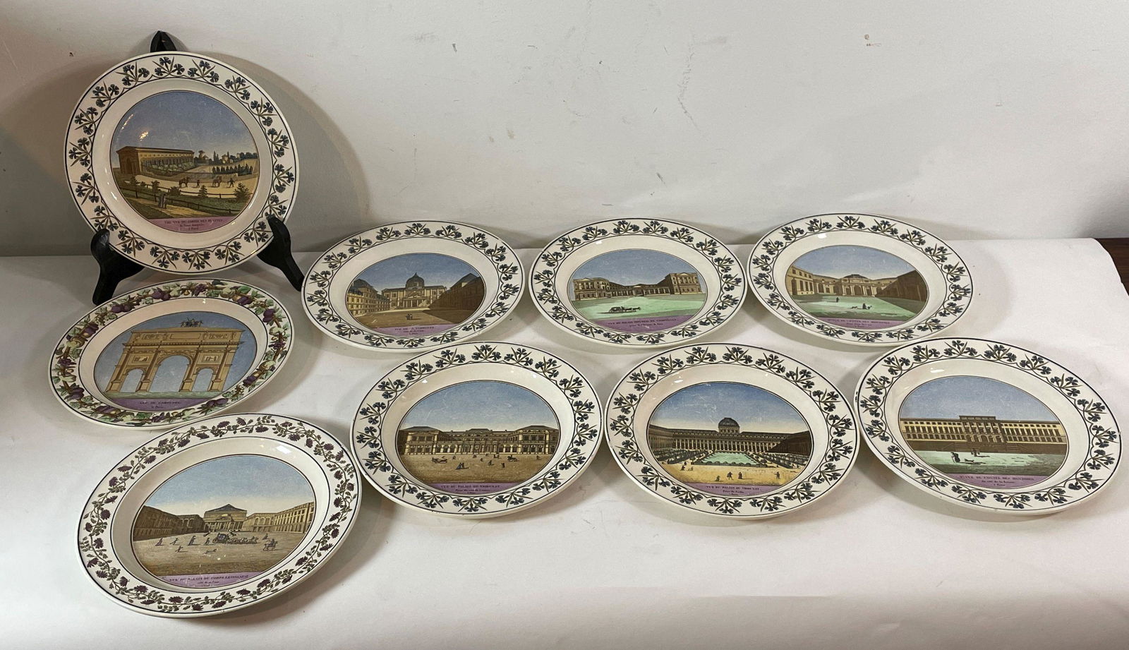 NINE CREIL 8 1/4" CREAMWARE PLATES, 2 DIFFERENT EDGE (1 of 6)