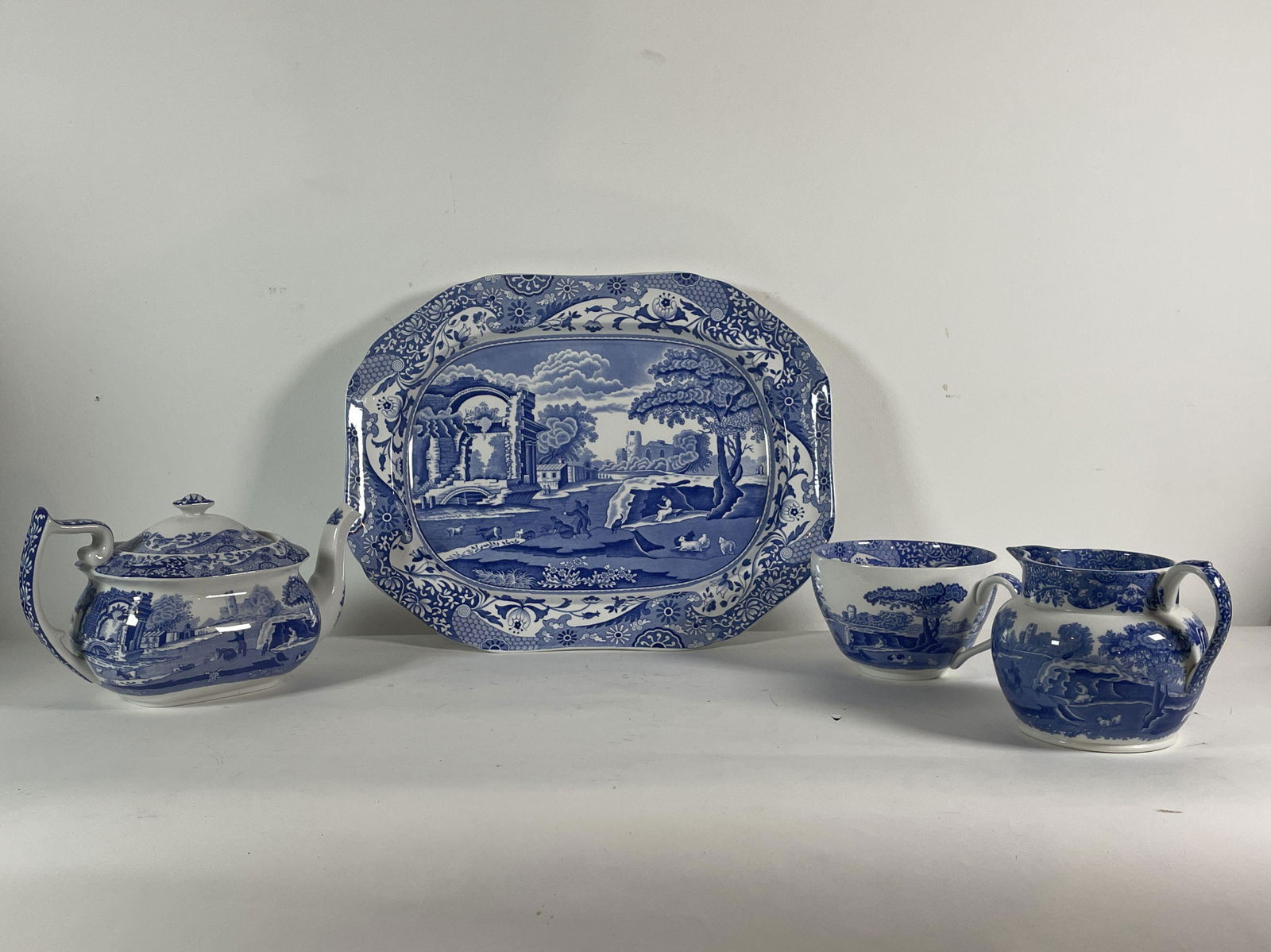 4 PIECES SPODES ITALIAN PORCELAIN SERVING PIECES, 16" X (1 of 7)