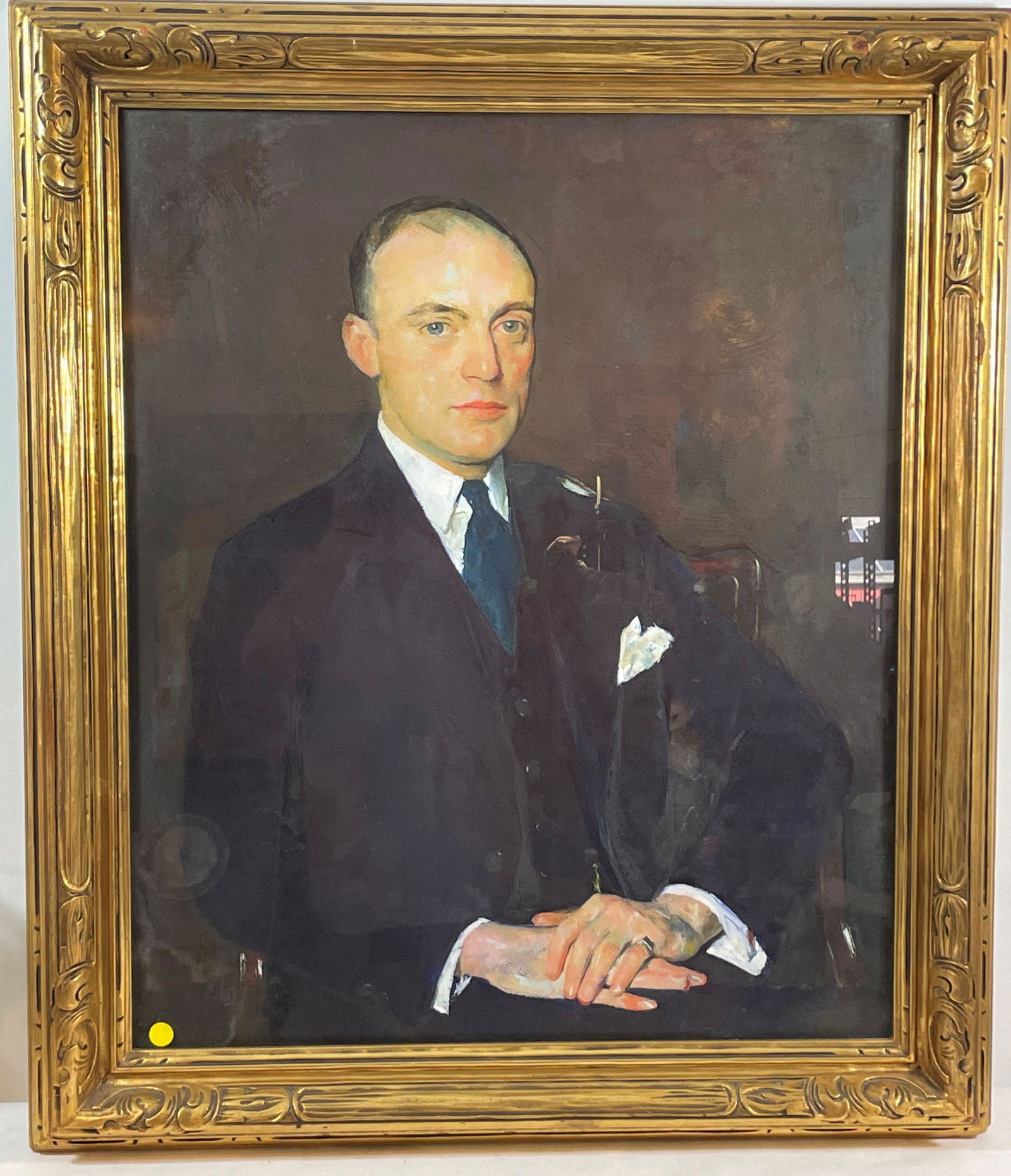CHARLES WEBSTER HAWTHORNE (1872-1930) PAINTING,: CHARLES WEBSTER HAWTHORNE (1872-1930) PAINTING, "PORTRAIT OF RICHARD BENTLEY,1927" 31" X 25". PROPERTY FROM THE BENTLEY ESTATE