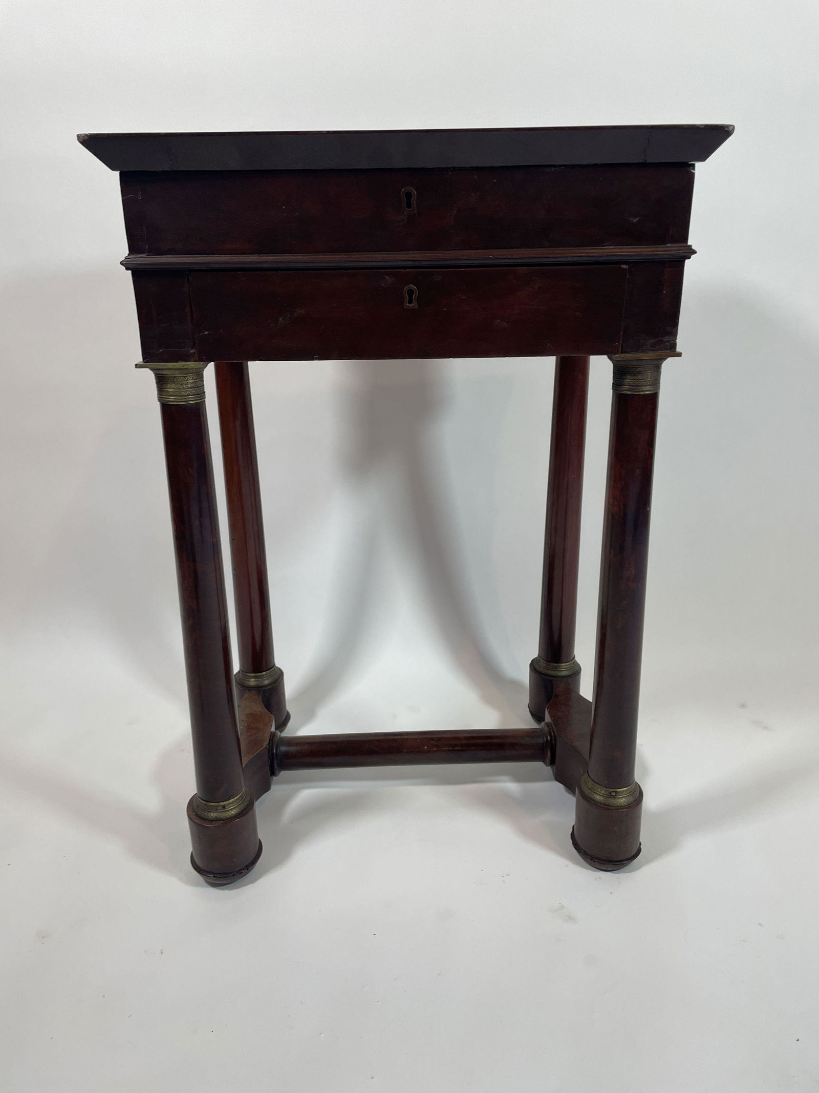 AN EMPIRE SEWING STAND W/ ORMALU MOUNTS AND FITTED (1 of 7)