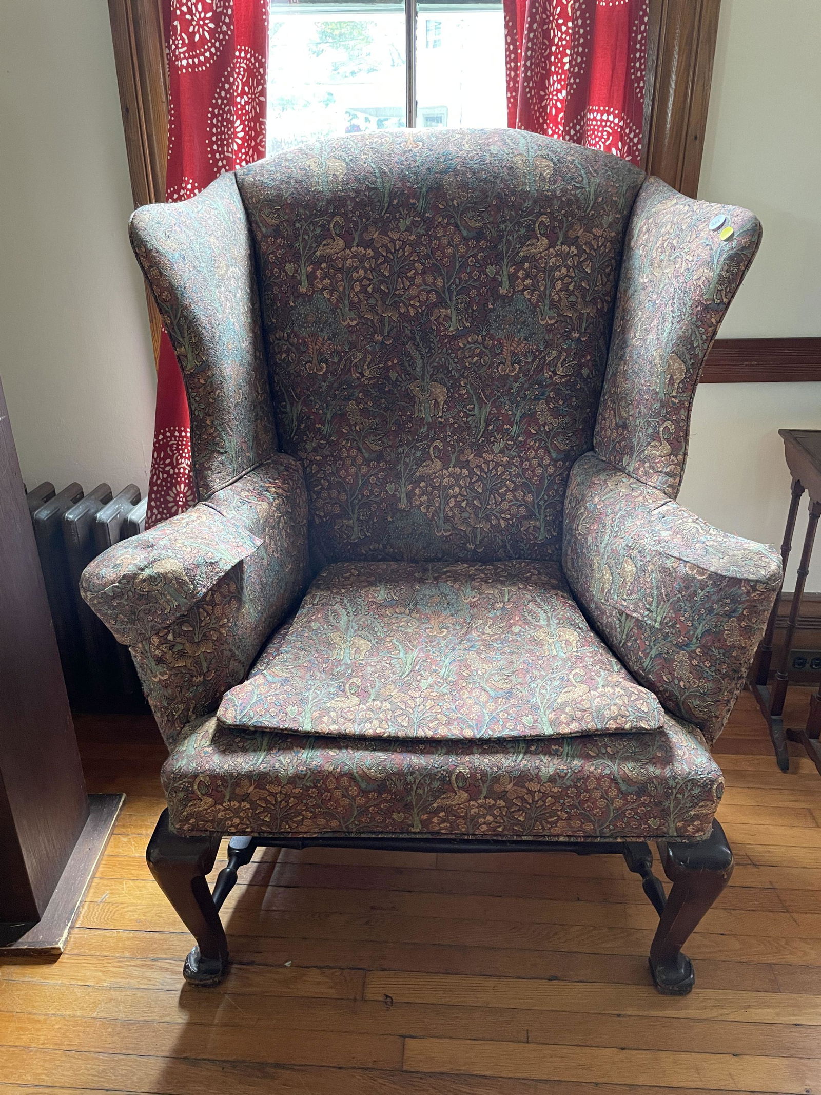 A FABULOUS 19TH CENTURY QUEEN ANNE WING CHAIR WITH (1 of 3)