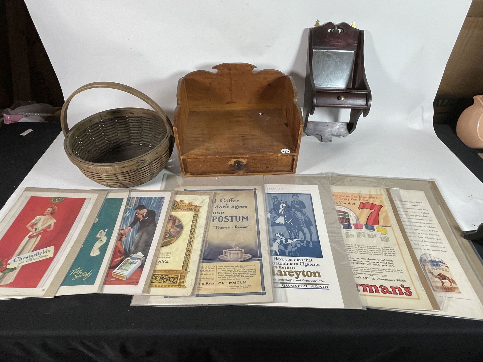 A HIGGINS BASKET AND ANTIQUES COUNTRY BOXES, 14" AND (1 of 7)