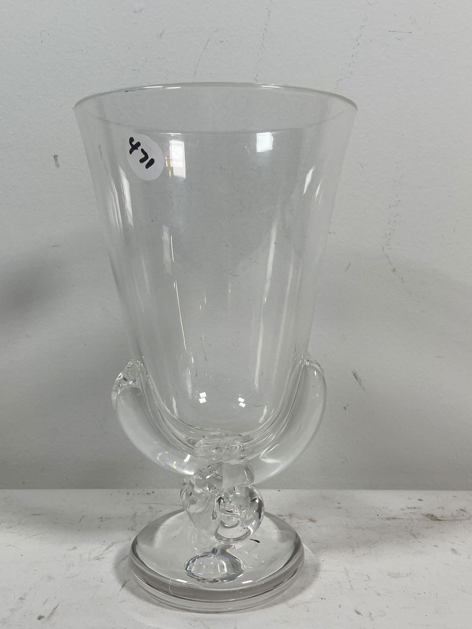 A SIGNED STEUBEN 9" VASE, 5" DIAMETER X 9" TALL (1 of 3)