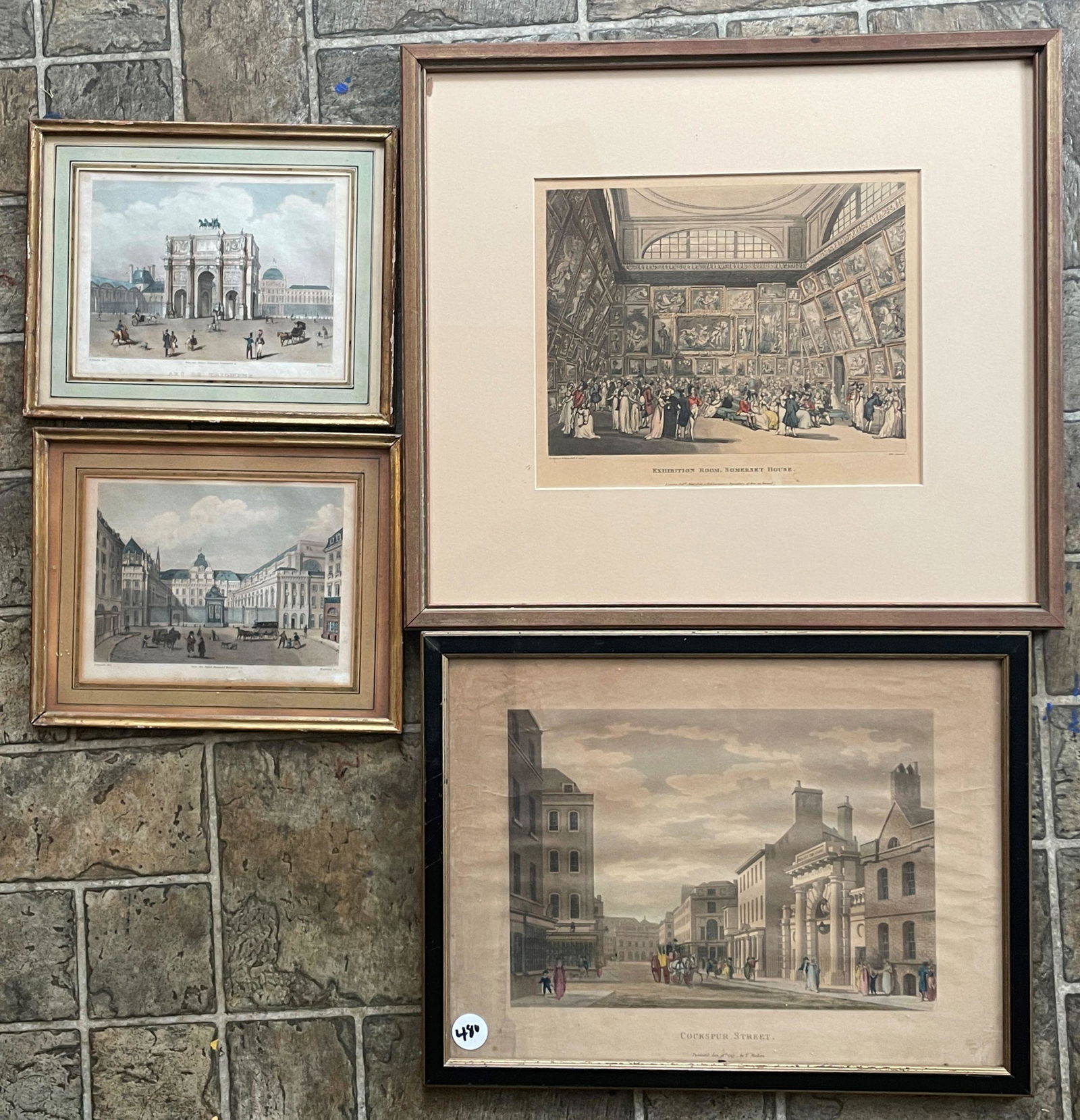 FOUR 19TH CENTURY EUROPEAN PRINTS. 17" X 18.5", 13" X (1 of 7)