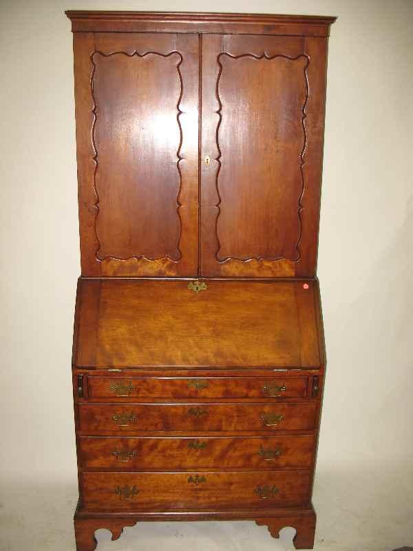 PERIOD CHIPPENDALE SECRETARY. 79"T X 35"