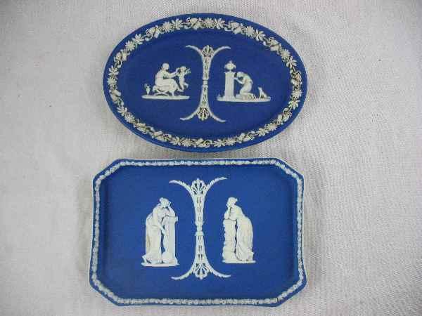 2 ANTIQUE WEDGWOOD BLUE JASPERWARE TRAY CIRCA 1: 2 ANTIQUE WEDGWOOD BLUE JASPERWARE TRAY CIRCA 1860
