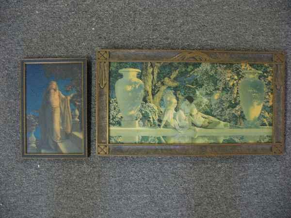2 MAXFIELD PARRISH PRINTS IN PERIOD FRAMES: 2 MAXFIELD PARRISH PRINTS IN PERIOD FRAMES