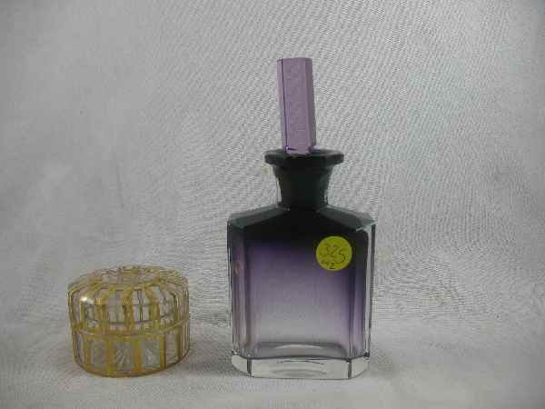 2 PIECES OF BACCARAT, 1 AMETHYST COLOGNE AND 1 : 2 PIECES OF BACCARAT, 1 AMETHYST COLOGNE AND 1 DRESSER JAR