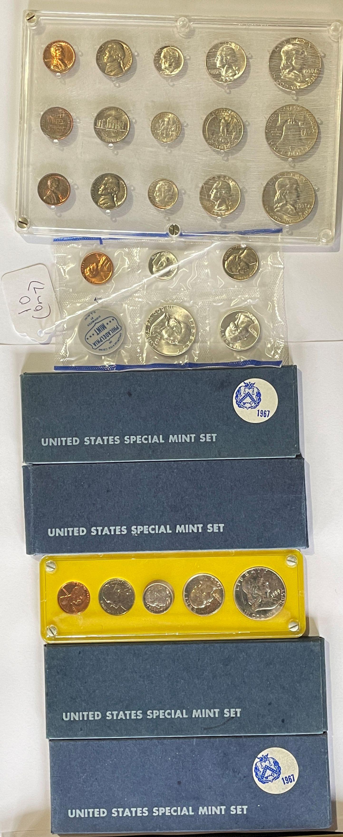 7 PRE 1964 US MINT SETS (1 of 4)