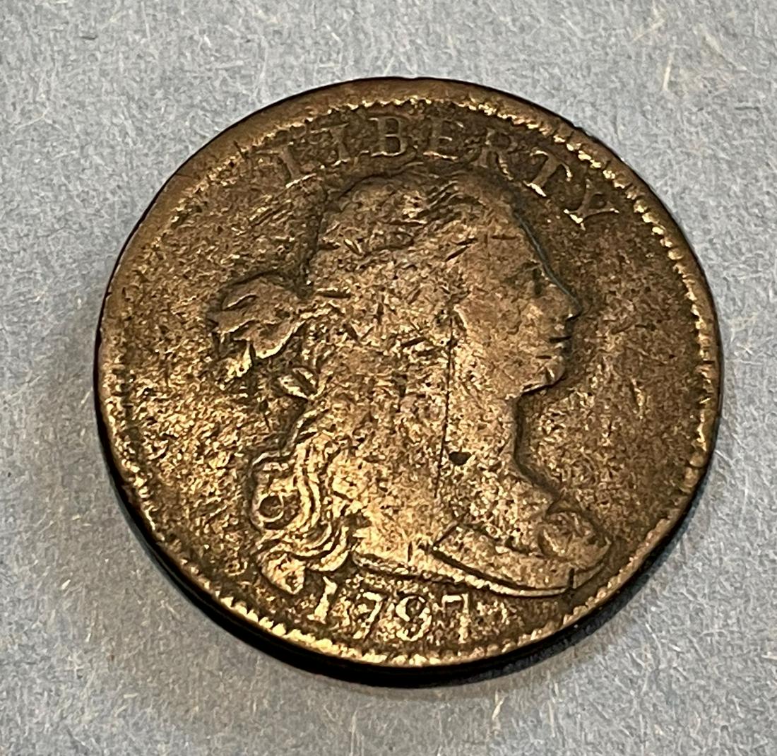 A 1797 DRAPED BUST LIBERTY LARGE CENT (1 of 2)
