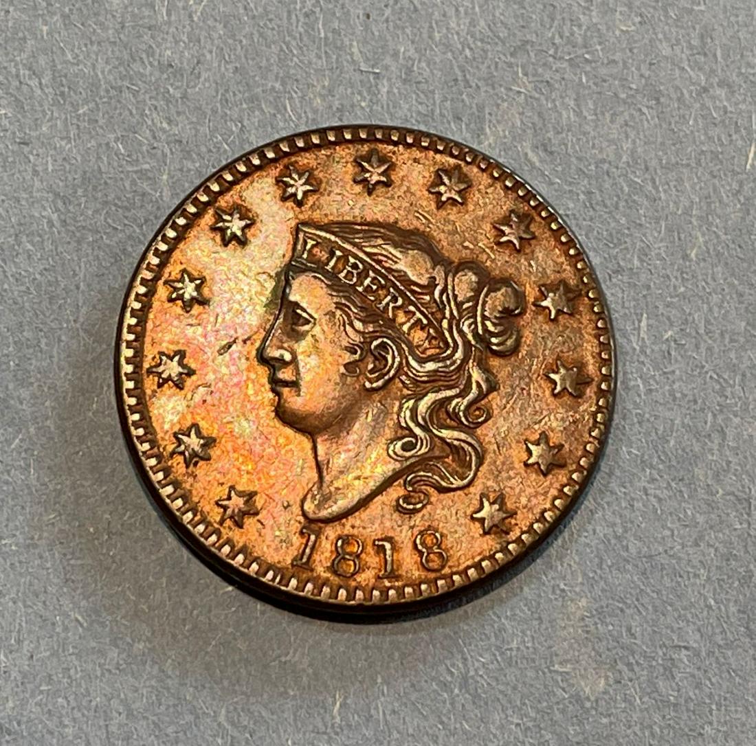 1818 CORONET HEAD LARGE CENT, GOOD QUALITY (1 of 3)
