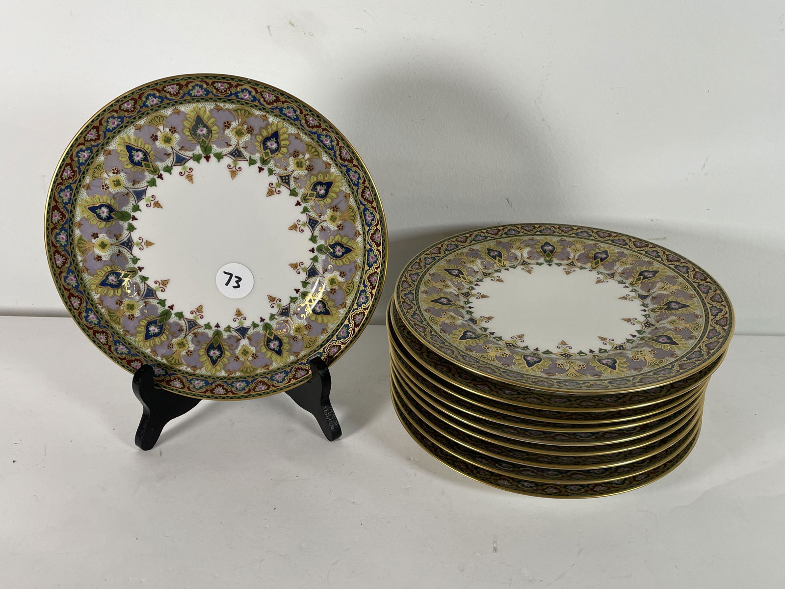 10 FANCY GOLD GILT LIMOGE PLATES, 8.75" (1 of 4)